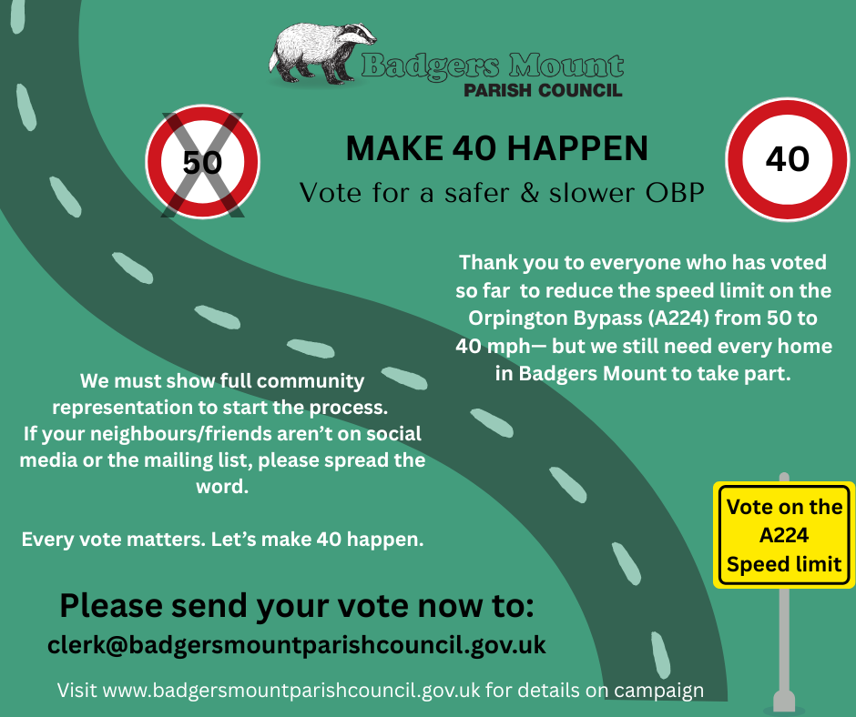 Orpington Bypass: 50 or 40?. BMPC would like to hear from you